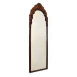 Reproduction Queen Anne-style arched top rectangular mirror