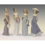 Four Lladro female fashion figures