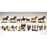 Quantity of lead and composite military figures and horses to include Britains etc