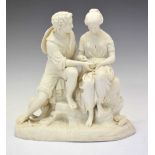 19th Century Parianware figure group, Paul and Virginia