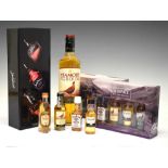 Bottle of Famous Grouse Scotch Whisky together with a quantity of miniatures etc