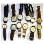 Quantity of vintage gent's wristwatches