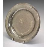 Eastern white metal dish with planished surface