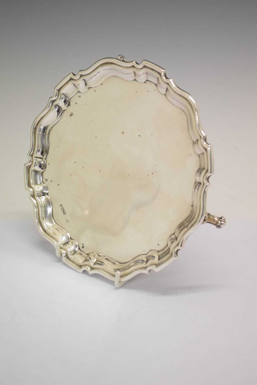 George V silver salver or card tray