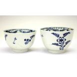 Pair of Worcester 'Mimosa' pattern tea bowls, c.1780