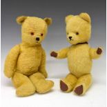 Two vintage golden mohair teddy bears