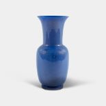 Venini, opaline blue glass vase Murano, 2000 h. 30 cm.
