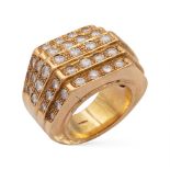 18kt yellow gold and diamond ring weight 26,6 gr