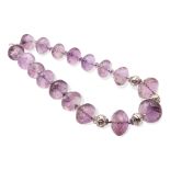 One strand of amethyst necklace weight 542 gr.