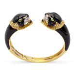 18kt yellow gold Panthers bangle bracelet weight 54,2 gr.