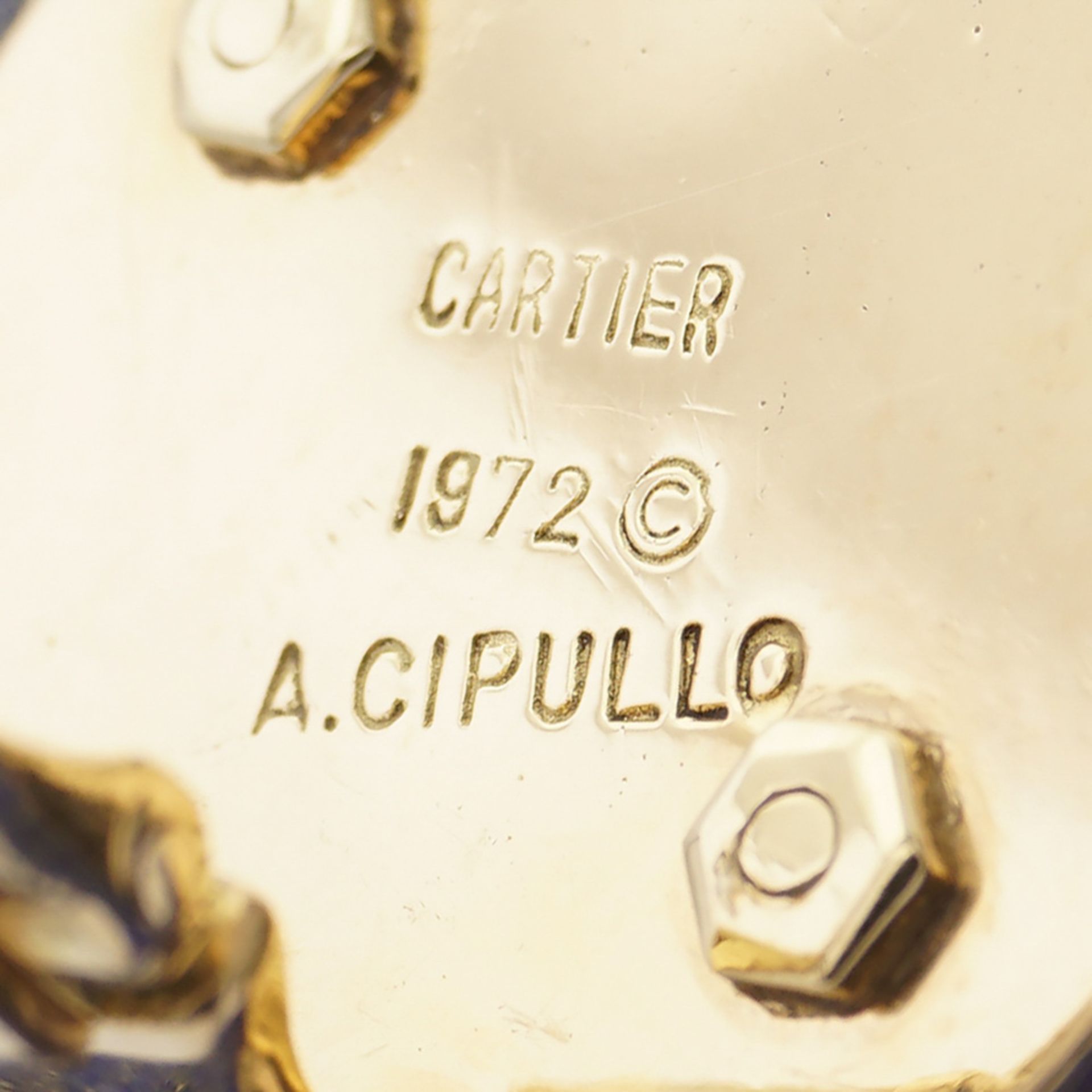 Cartier A. Cipullo, lobe earrings 1978 weight 41,5 gr. - Image 2 of 2