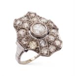 18kt white gold and diamond ring early 20th century weight 5,5 gr