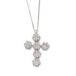 18kt white gold and diamond cross pendant weight 4,5 gr.