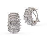 18kt white gold and diamond lobe earrings signed Raima weight 16,5 gr.