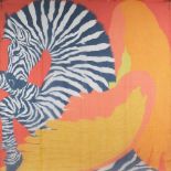 Hermes Zebra Pegasus collection shawl 140x140 cm.
