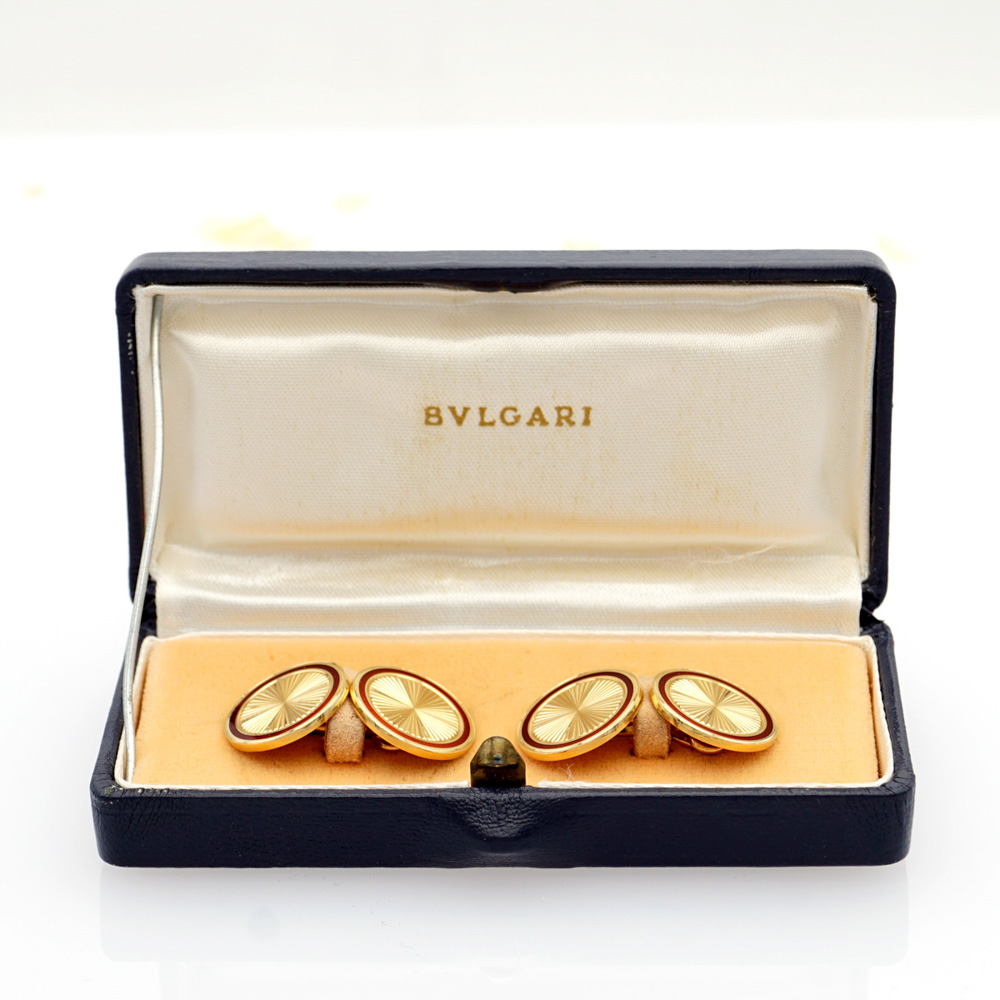 Bulgari, round cufflings 1950/60s weight 14,5 gr. - Image 2 of 3