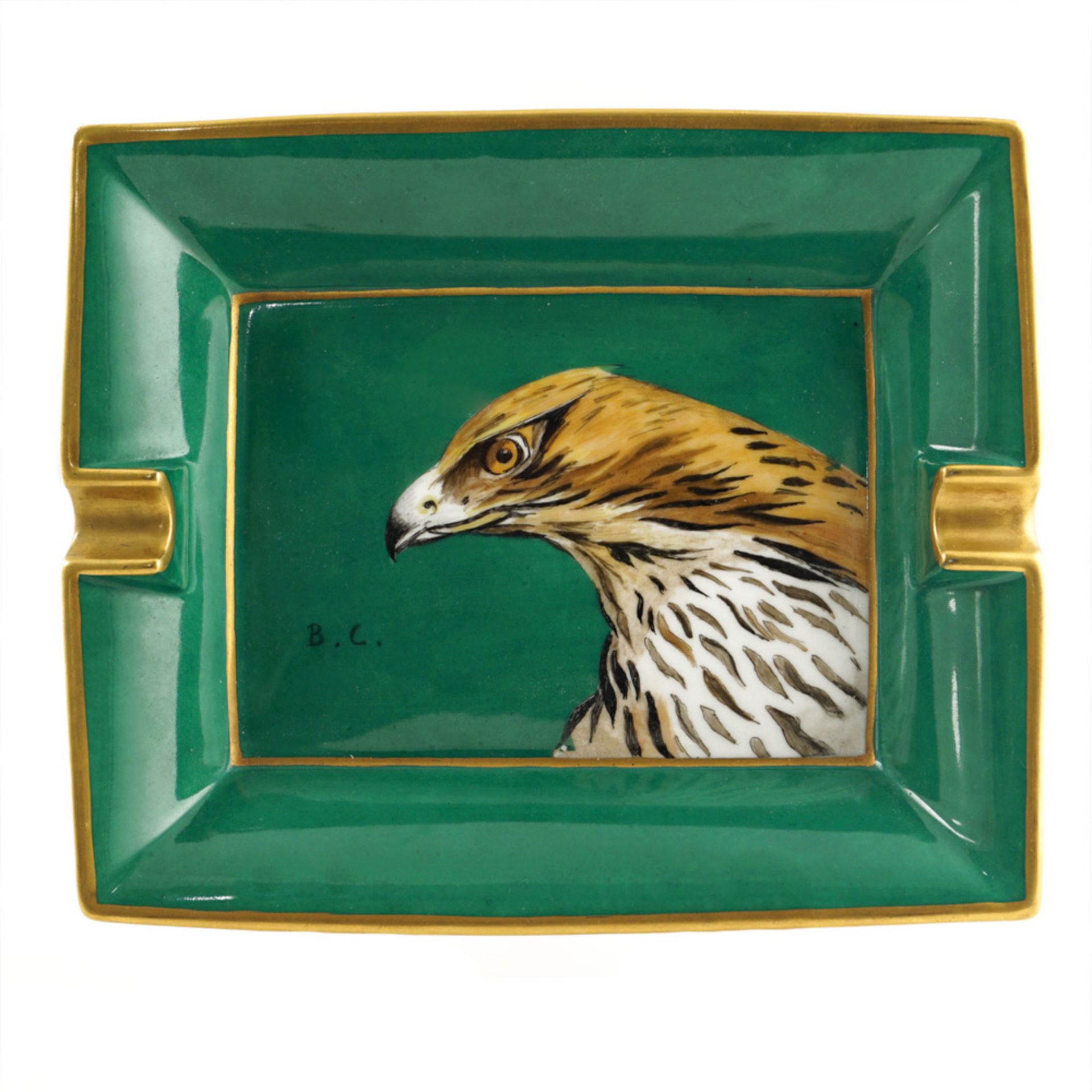 Hermès, Limoges porcelain ashtray 19x16x4 cm.