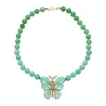 One strand of natural turquoises necklace weight 48,8 gr.