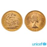 10 Gold Sovereign coins England, 1968 weight 80 gr circa