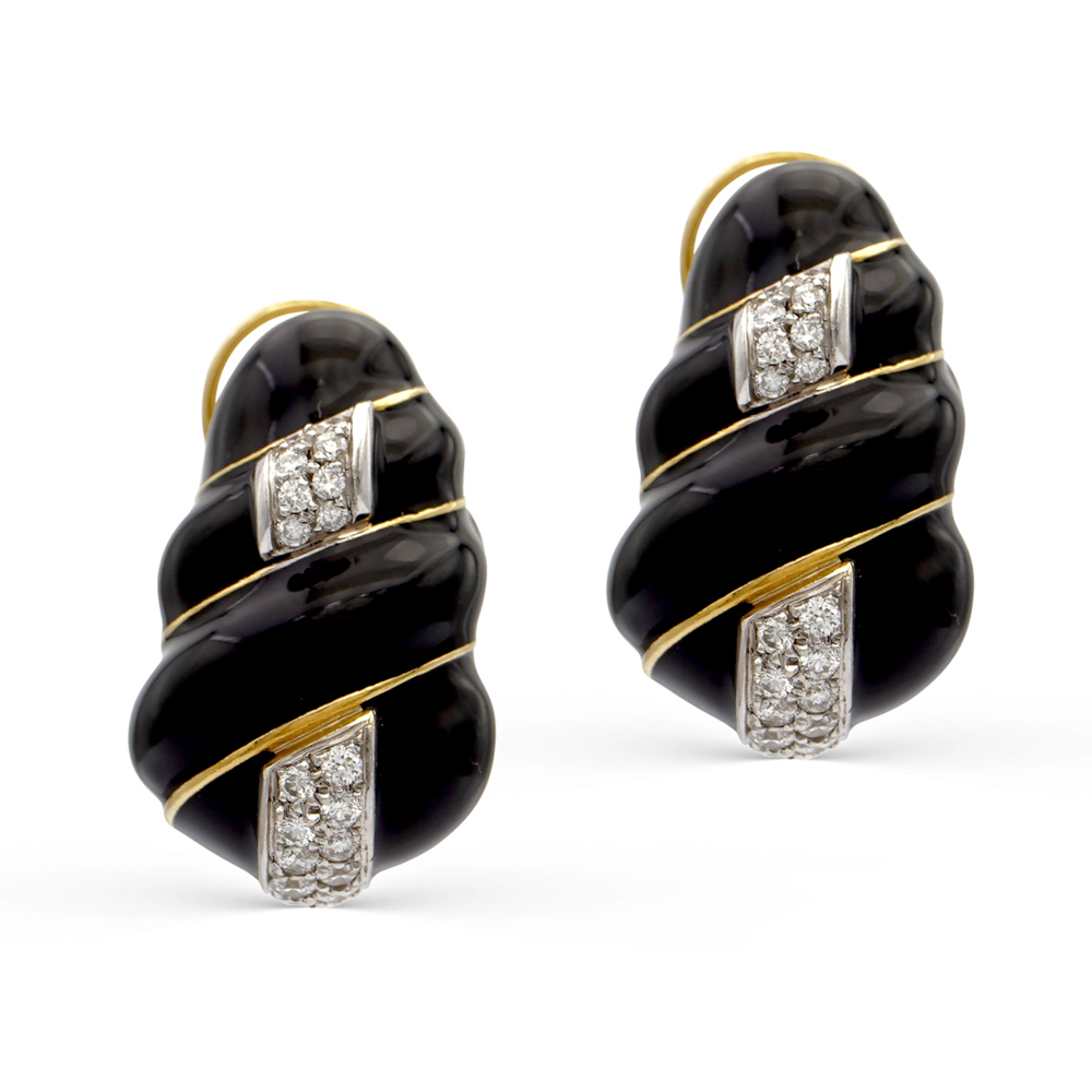 David Webb, lobe earrings 1970/80s weight 34,6 gr.