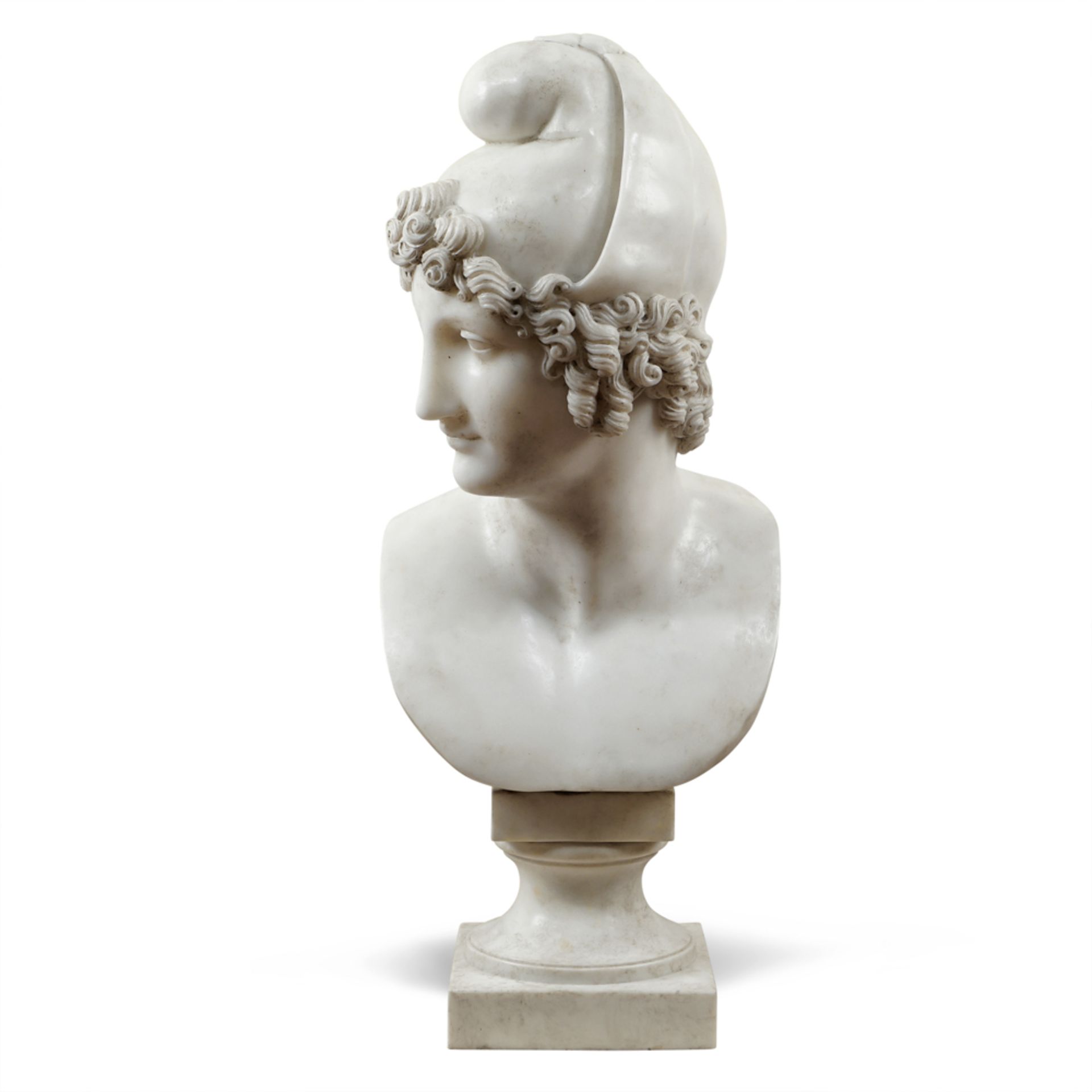 White marble sculpture depicting Paride 20th century 88x37x30 cm.