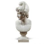 White marble sculpture depicting Paride 20th century 88x37x30 cm.
