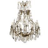 18 lights bronze and crystal chandelier 19th century 89x90