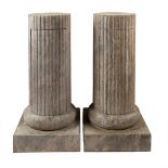 Pair of lacquered wood columns 20th century 105x50x50 cm.