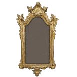 Gilt wood wall mirror Italy, 18th century 64x37 cm.