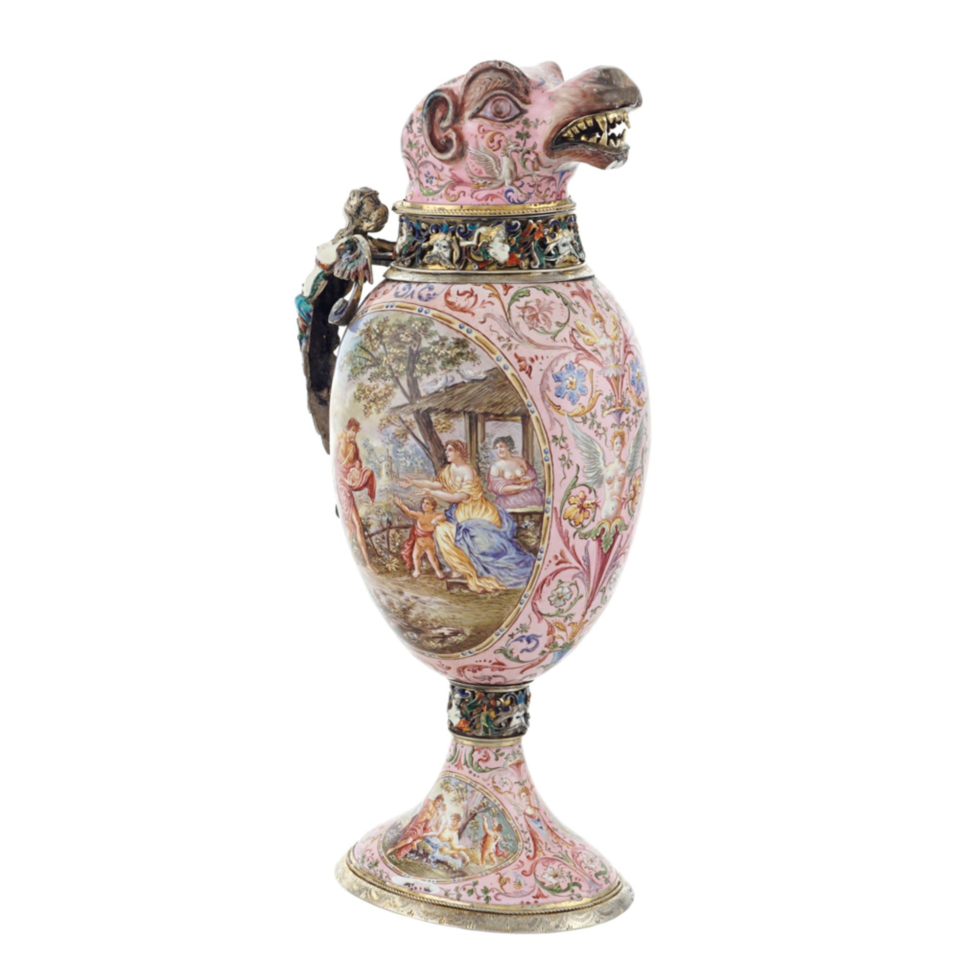 Silver vermeil and polychrome enamels jug Vienna, late 19th century - Bild 2 aus 3