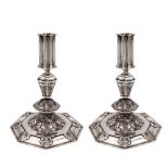 Federico Buccellati, pair of silver candlesticks Italy, 1980s weight 840 gr.