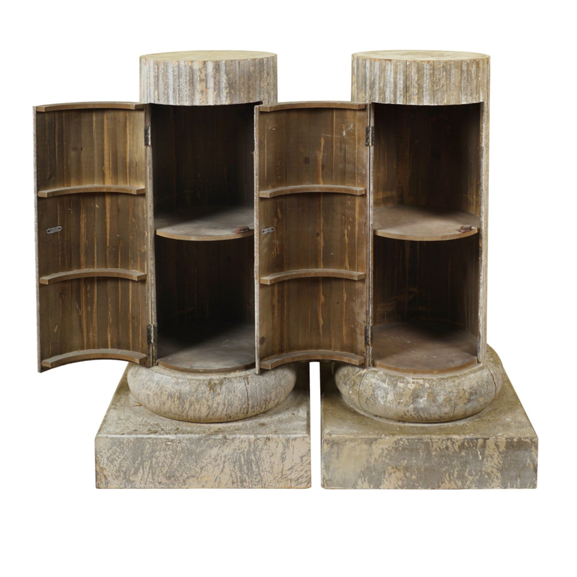 Pair of lacquered wood columns 20th century 105x50x50 cm. - Image 2 of 2