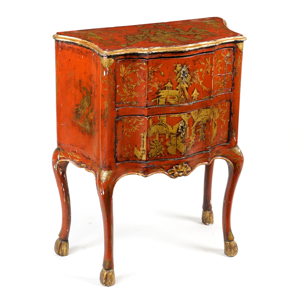 Red lacquered wooden dresser Italy, 19th century 88x70x36 cm. - Image 2 of 2