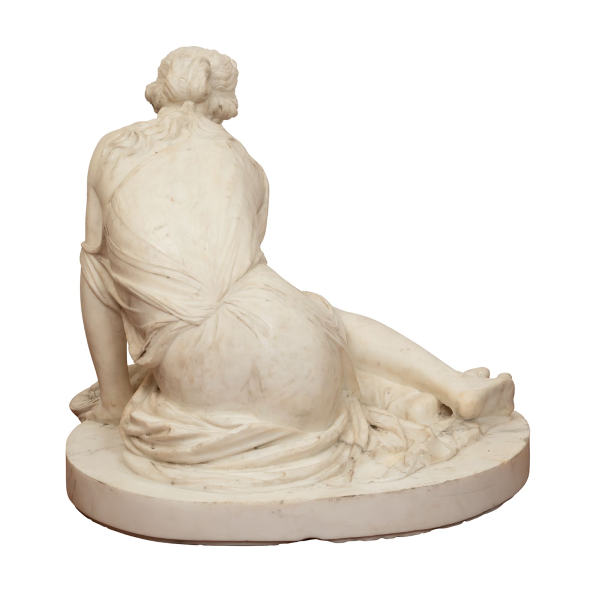 White marble sculpture 19th century 62x70x60 cm. - Image 2 of 2