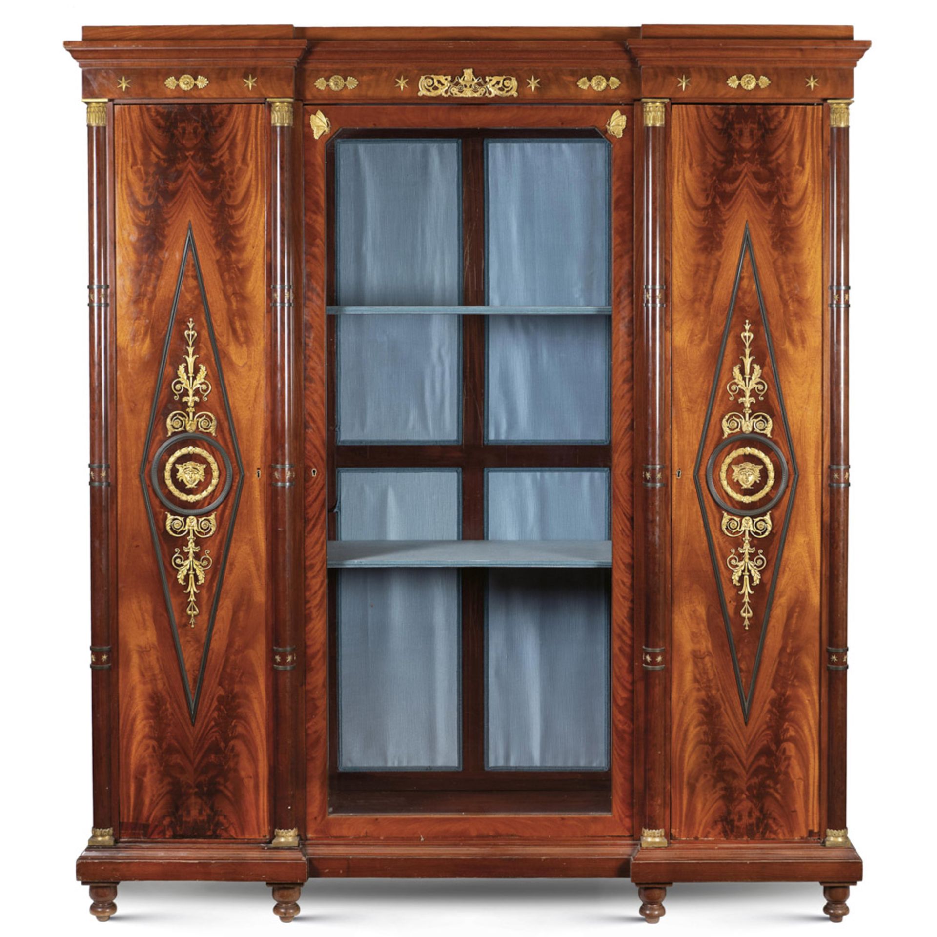 Mahogany and featherband library France, 19th century 215x194x60 cm.