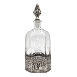 Silver and crystal bottle Germany, late 19th century h. 24 cm.