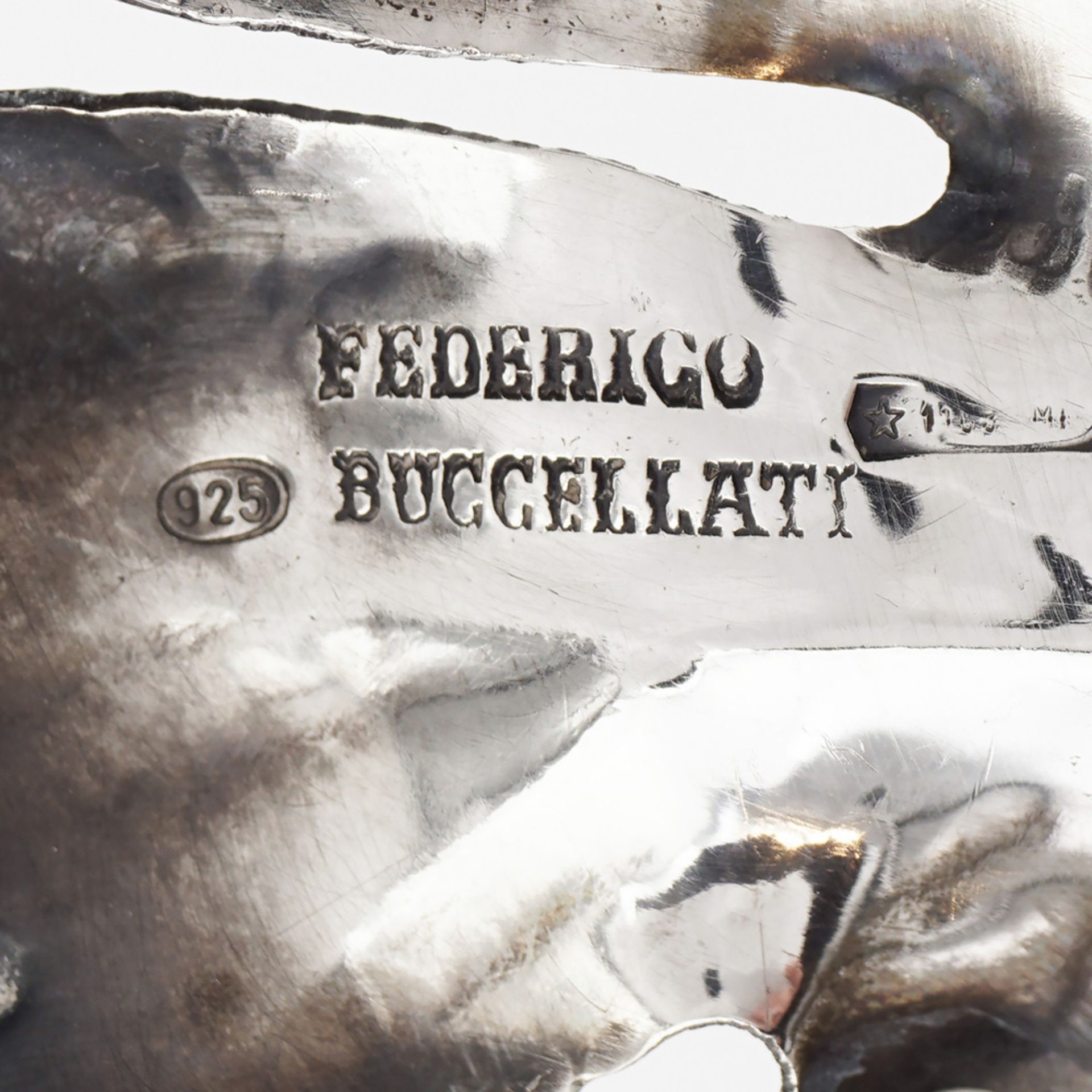 Federico Buccellati, silver basket Italy, 1980s weight 484 gr. - Bild 2 aus 2