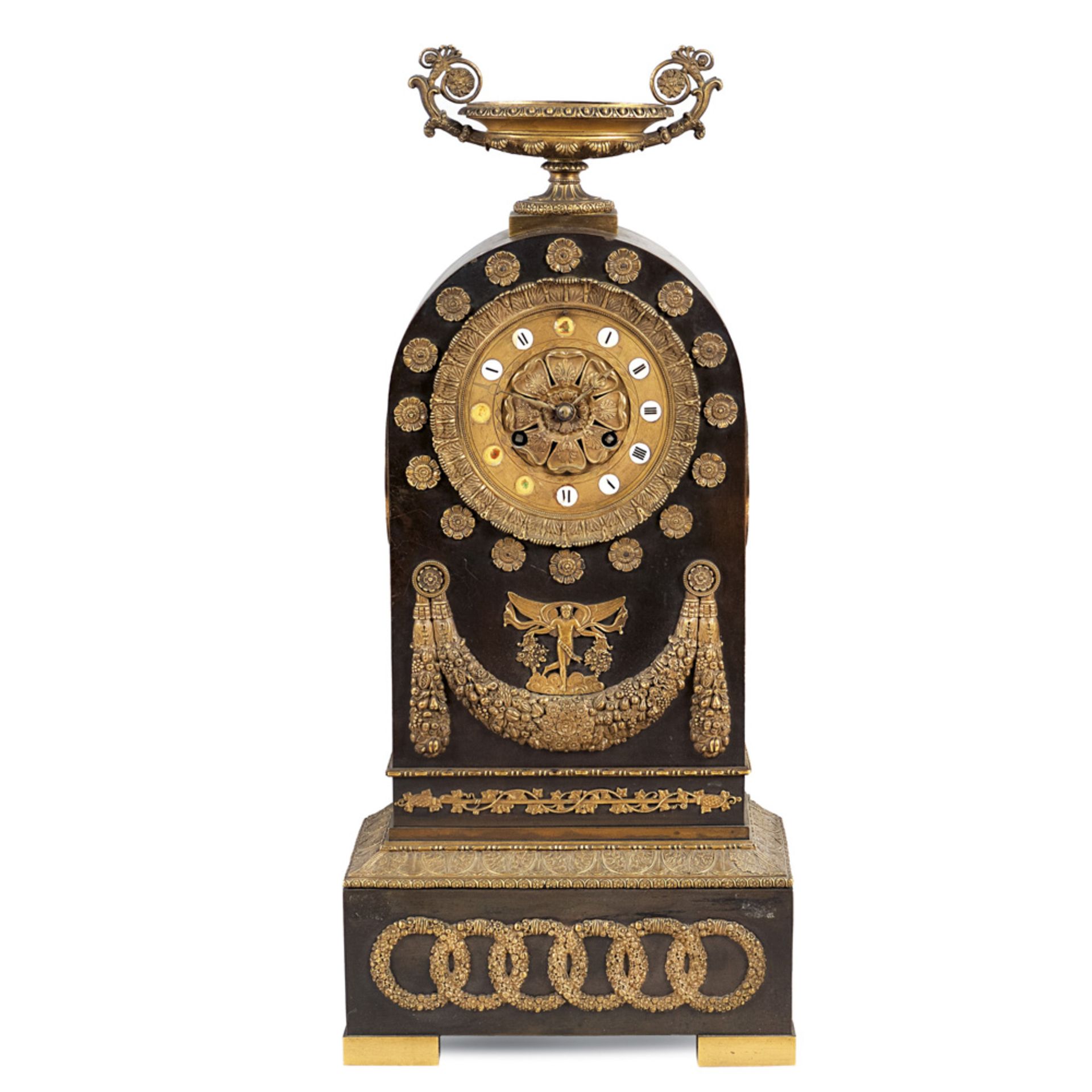 Gilt bronze mantel clock France, 19th century 55x25x12,5 cm.