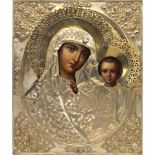 Icon depicting Madonna of Kazan Russia, 19th century 27x22 cm.