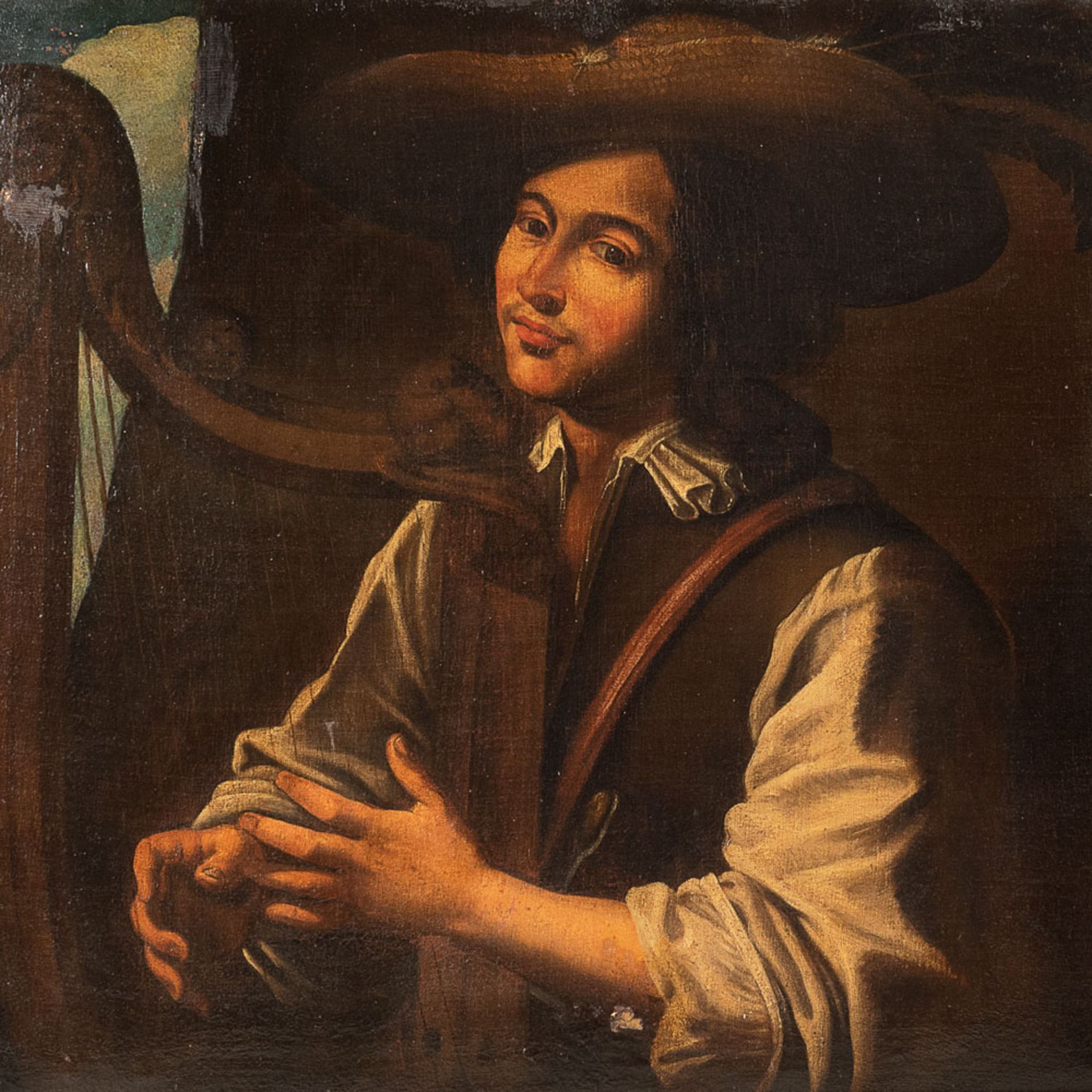Caravaggesco painter 17th century 80x95 cm. - Bild 3 aus 3
