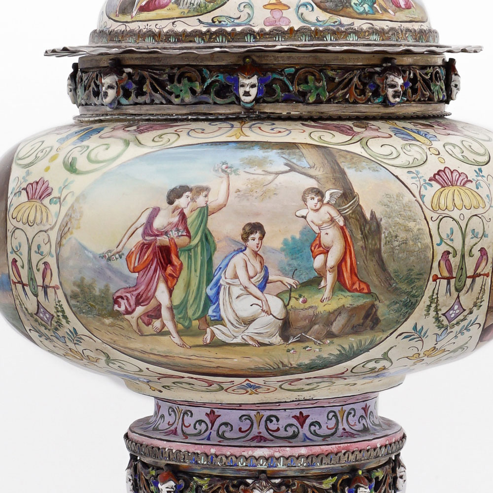 Silver and polychrome enamel cup Vienna, 19th century h. 42 cm. - Image 2 of 4