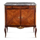 A French mahogany and bois de rose credenza 19th century