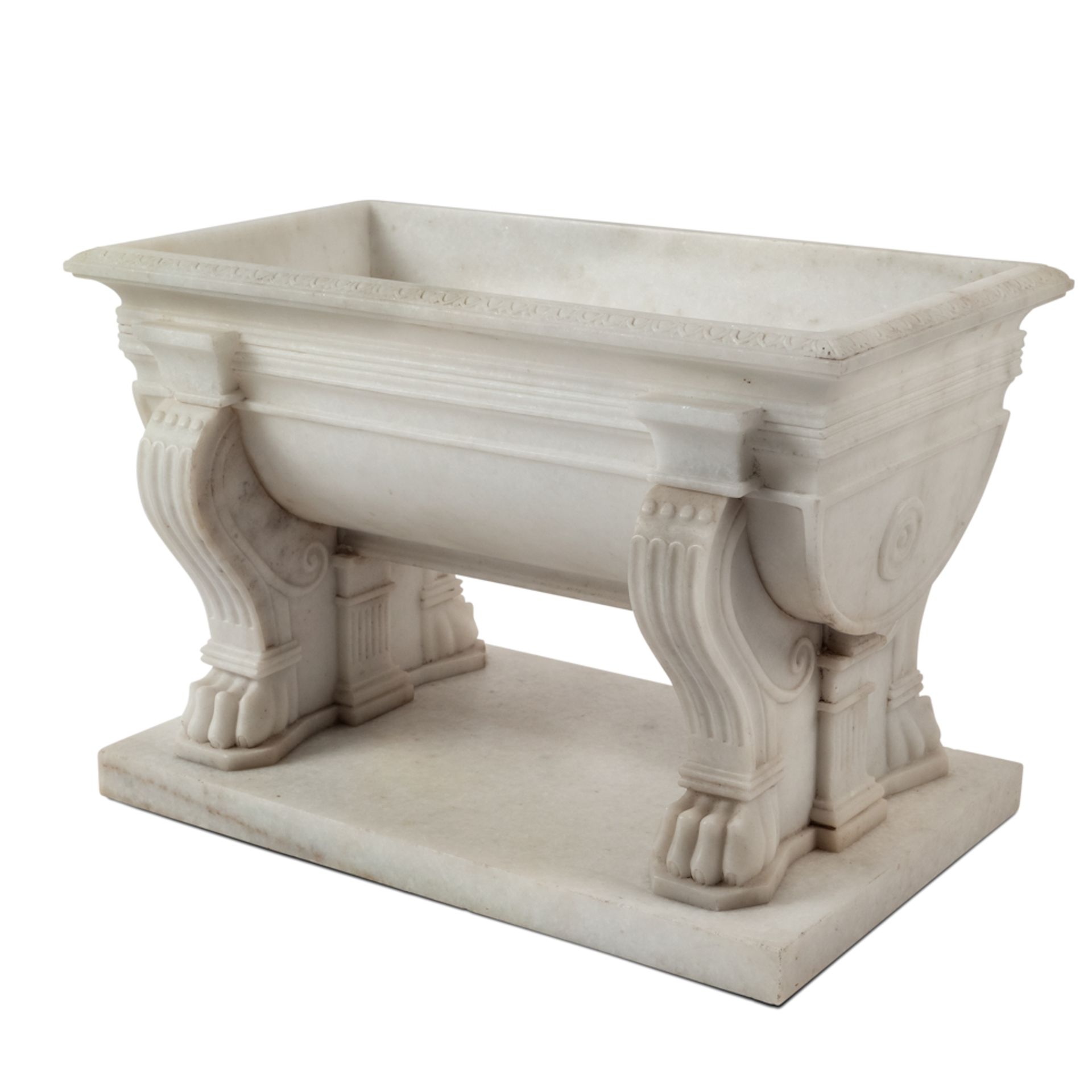 Rectangular white marble basin Italy, 20th century 29x44x26 cm.