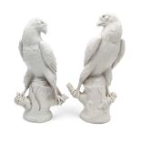 KPM, pair of Blanc de China sculptures Berlin, early 20th century h. 23,5-25 cm.