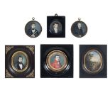 Collection of miniatures (6) 19th century maximum dimensions 12,5x10 cm.