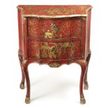 Red lacquered wooden dresser Italy, 19th century 88x70x36 cm.