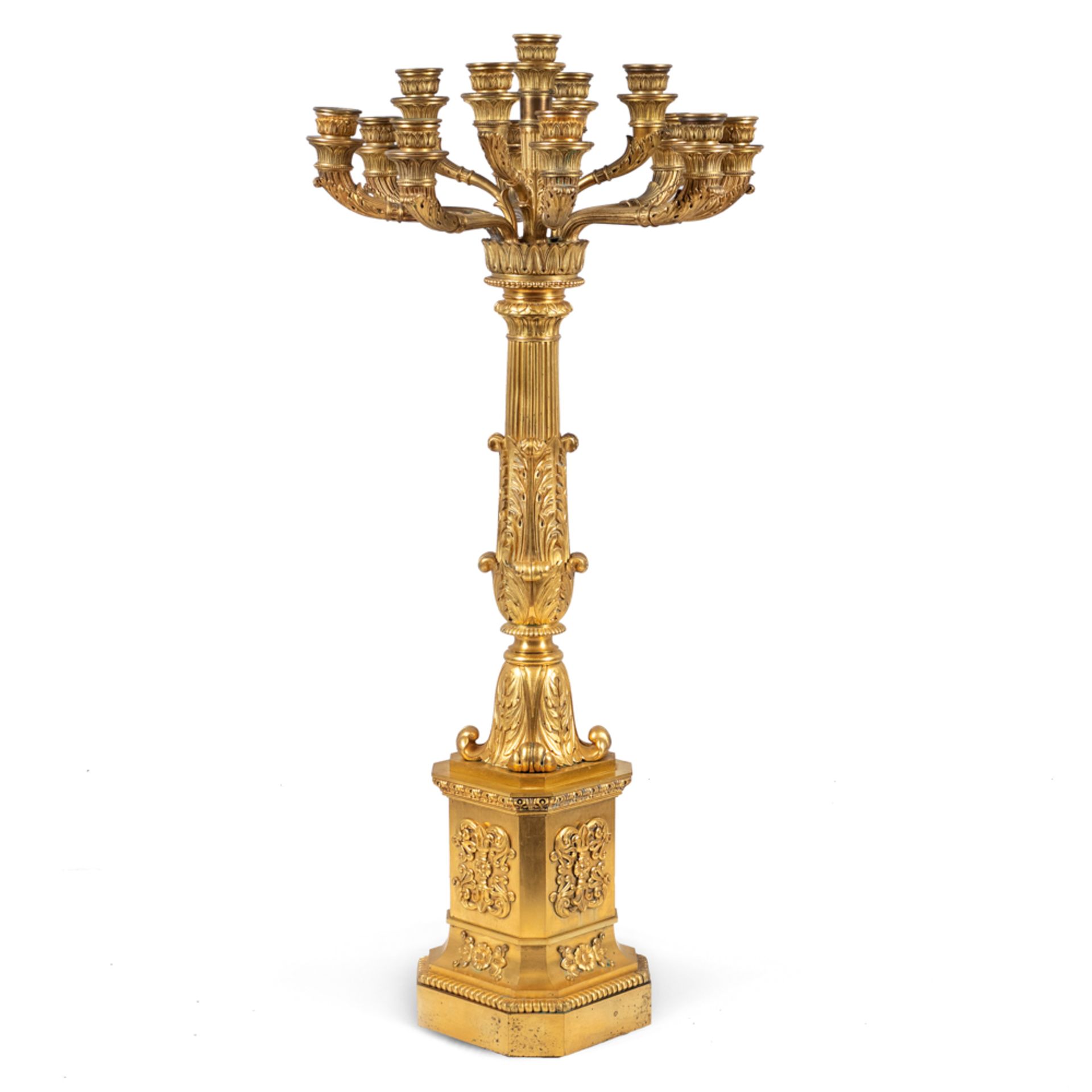 Large 13 light bronze candelabra France, 19th century h. 98 cm.