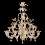 Rezzonico 28-lights chandelier Murano, 20th century 175x140 cm.