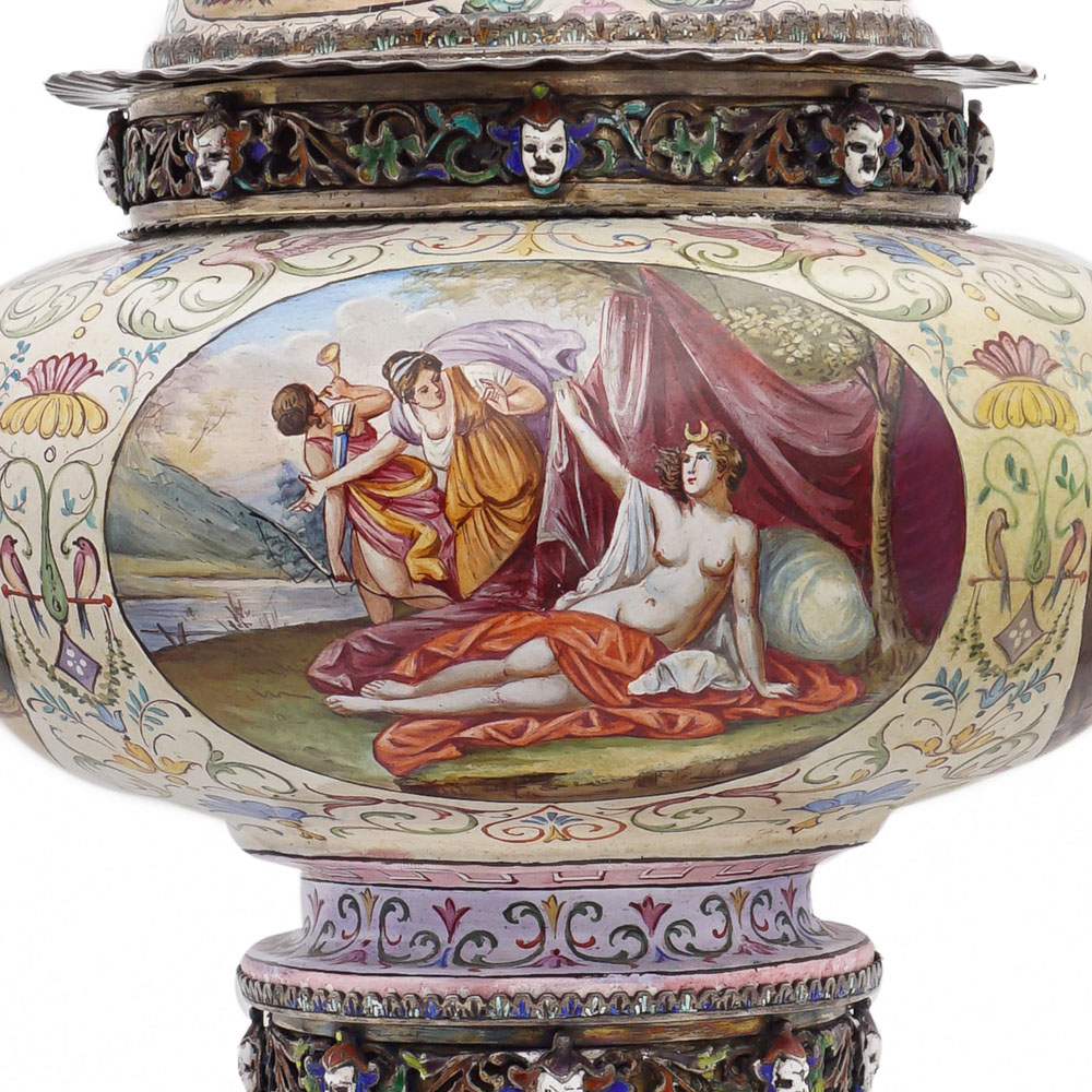 Silver and polychrome enamel cup Vienna, 19th century h. 42 cm. - Image 4 of 4