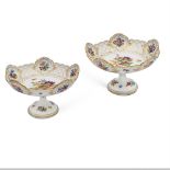 Meissen, pair of porcelain centerpiece stands Germany, 19th century 14,5x22 cm.